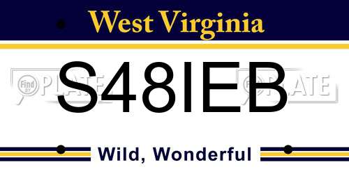 S48IEB West Virginia License Plate
