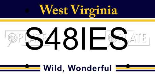 S48IES West Virginia License Plate