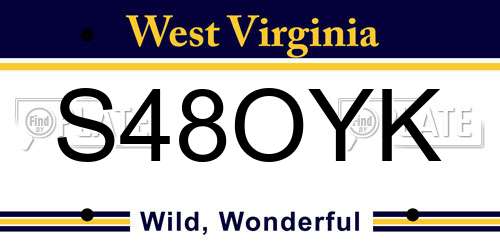 S48OYK West Virginia License Plate