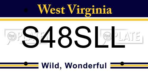 S48SLL West Virginia License Plate