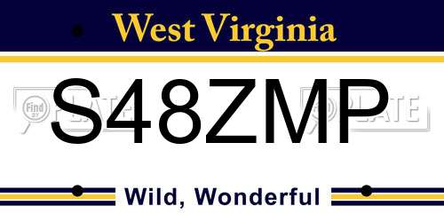 S48ZMP West Virginia License Plate