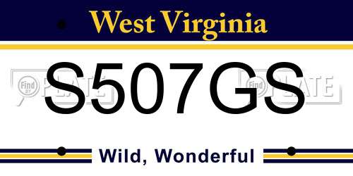 S507GS West Virginia License Plate