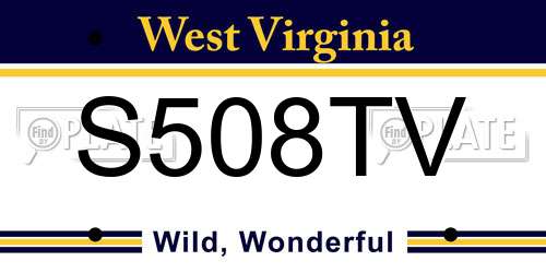 S508TV West Virginia License Plate