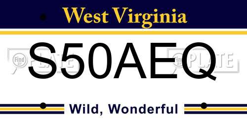 S50AEQ West Virginia License Plate