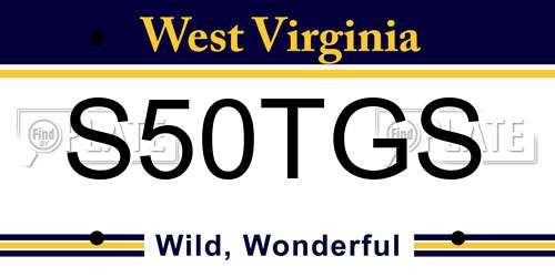 S50TGS West Virginia License Plate