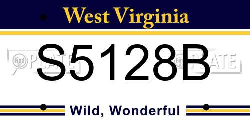 S5128B West Virginia License Plate