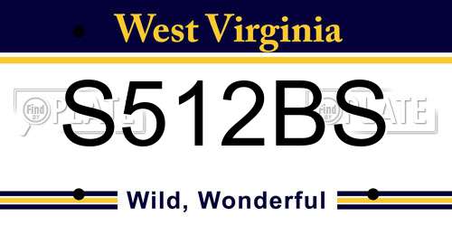 S512BS West Virginia License Plate