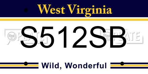 S512SB West Virginia License Plate