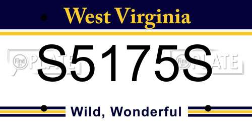 S5175S West Virginia License Plate