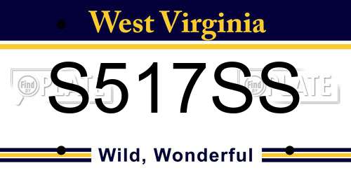 S517SS West Virginia License Plate