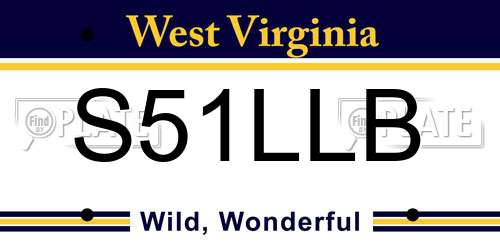 S51LLB West Virginia License Plate