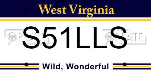 S51LLS West Virginia License Plate