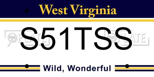 S51TSS West Virginia License Plate