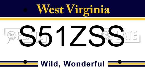 S51ZSS West Virginia License Plate