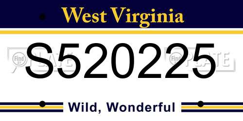 S520225 West Virginia License Plate