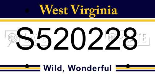 S520228 West Virginia License Plate