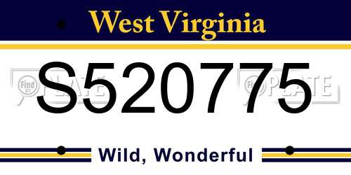S520775 West Virginia License Plate