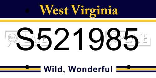 S521985 West Virginia License Plate