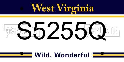 S5255Q West Virginia License Plate