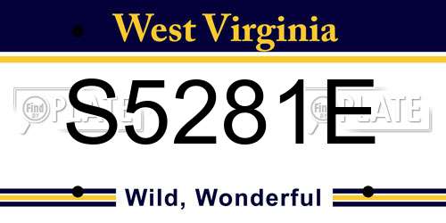 S5281E West Virginia License Plate