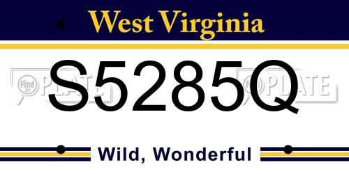 S5285Q West Virginia License Plate