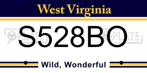 S528BO West Virginia License Plate