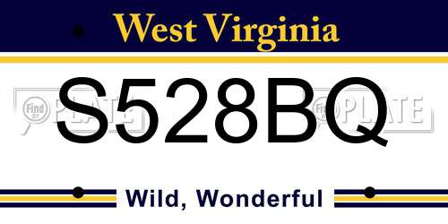 S528BQ West Virginia License Plate