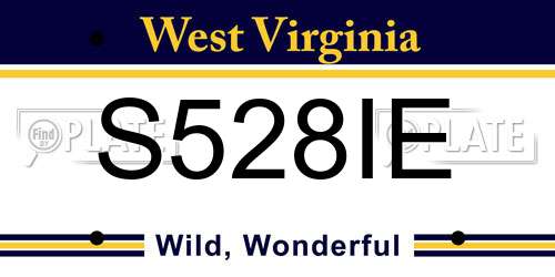 S528IE West Virginia License Plate