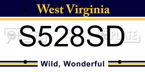 S528SD West Virginia License Plate