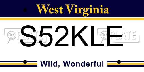 S52KLE West Virginia License Plate