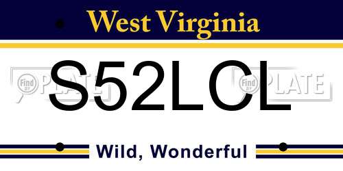 S52LCL West Virginia License Plate
