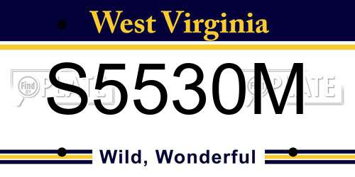 S5530M West Virginia License Plate