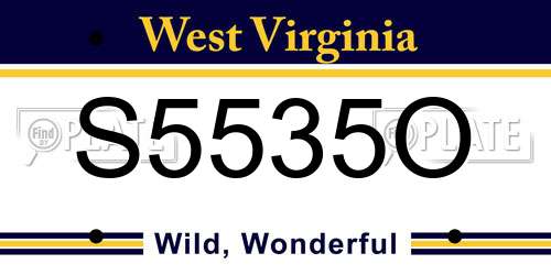 S5535O West Virginia License Plate