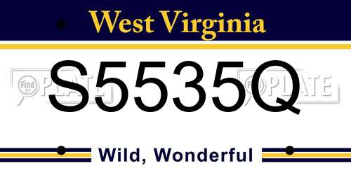 S5535Q West Virginia License Plate