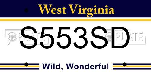 S553SD West Virginia License Plate