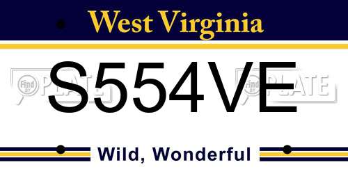 S554VE West Virginia License Plate