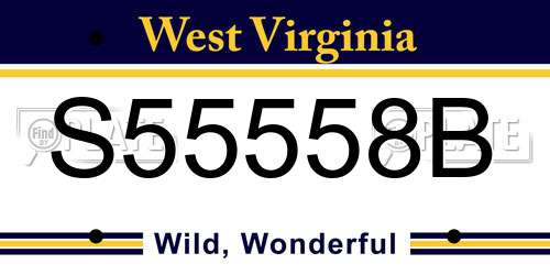 S55558B West Virginia License Plate