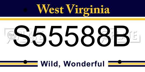 S55588B West Virginia License Plate