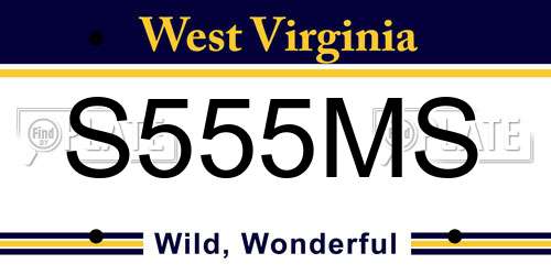S555MS West Virginia License Plate