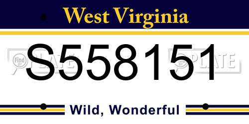 S558151 West Virginia License Plate