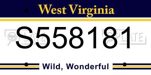 S558181 West Virginia License Plate