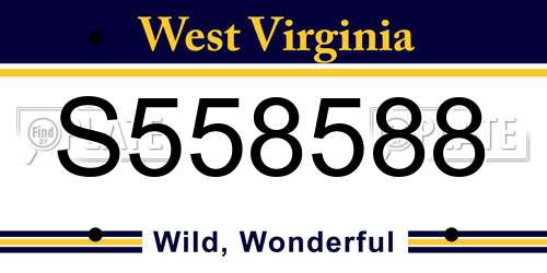 S558588 West Virginia License Plate
