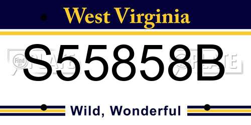 S55858B West Virginia License Plate