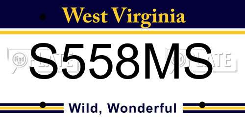 S558MS West Virginia License Plate