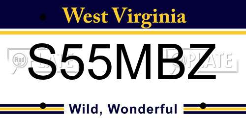 S55MBZ West Virginia License Plate
