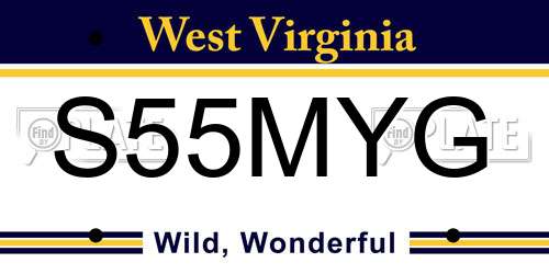 S55MYG West Virginia License Plate