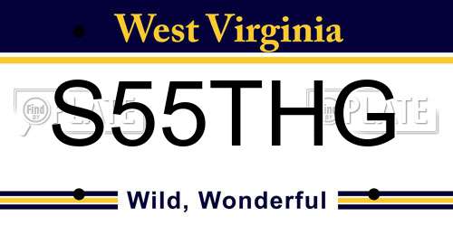 S55THG West Virginia License Plate