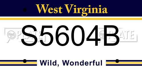 S5604B West Virginia License Plate