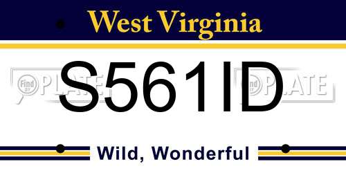 S561ID West Virginia License Plate