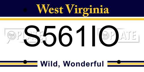 S561IO West Virginia License Plate